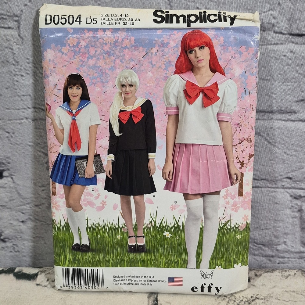 Simplicity D0504 Effy Sailor Japanese Anime Theme Women Size 4-12 Uncut Pattern